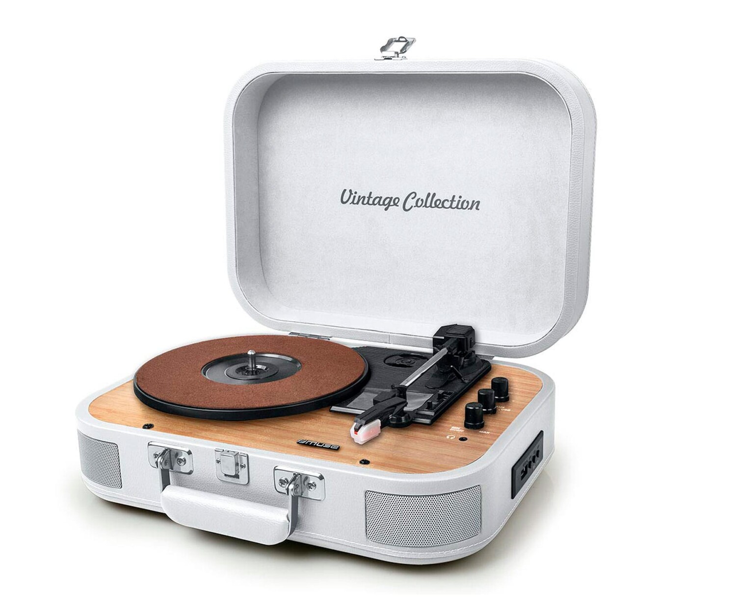 maleta tocadiscs muse fusta blanc talc retro