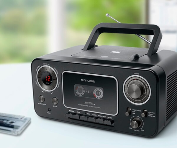 mini radio con cd y k7 retro