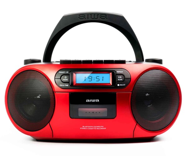 radiocassette retro rojo