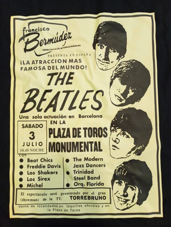 Футболка с постером Beatles в Барселоне, июль 1965 г.