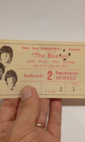 Réplica entrada concierto Los Beatles Plaza Monumental Barcelona