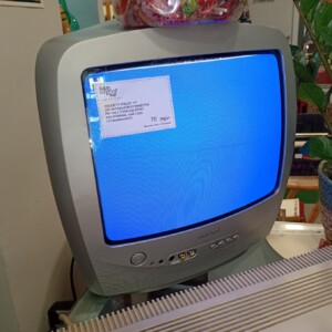 Test del Commodore Amiga 500 Workbench su una TV Phillips da 14 pollici
