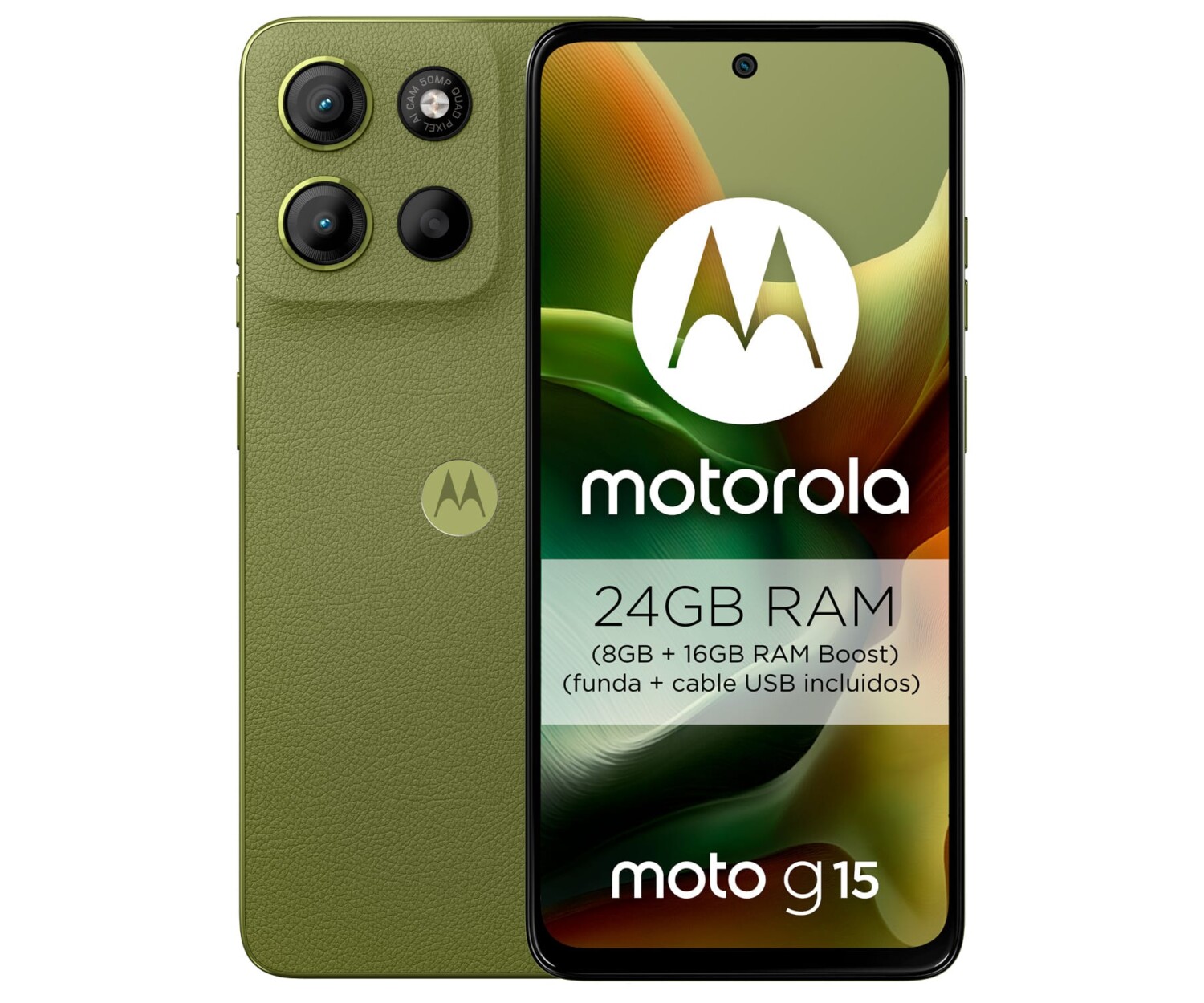MOTOROLA MOTO G15 4G GREEN / 8+128GB / 6.72" FULL FHD+c
