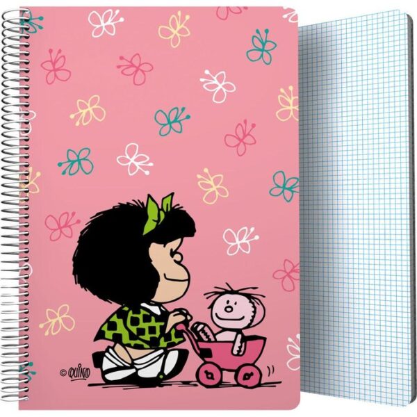 CUADERNO PP FOLIO 80H 90G CUADRO 4 MM MAFALDA 25 BABY CAR -