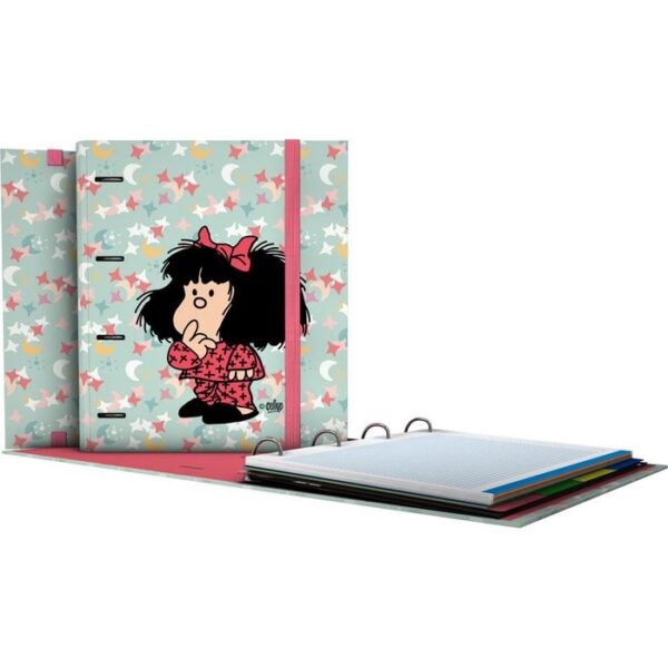 CARPEBOOK 4 ANILLAS 35 MM A4 MAFALDA 25 PIJAMA -