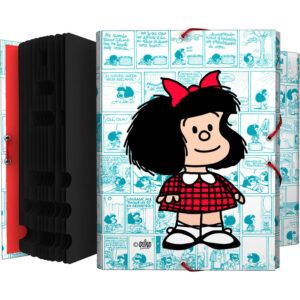 CARPETA CLASIFICADORA FORRADA SOLAPAS MAFALDA 23 VIÑETAS -