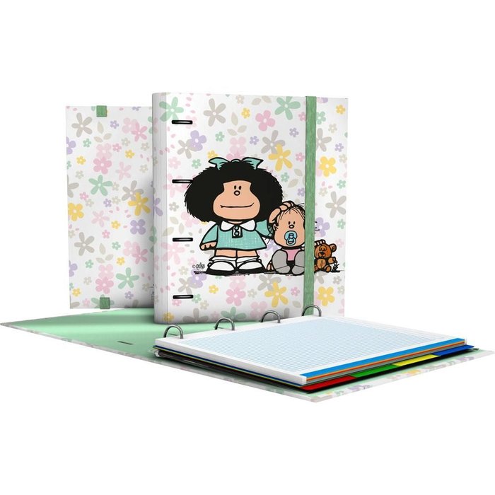 CARPEBOOK 4 ANILLAS 35MM A4 MAFALDA 20 FLORES -
