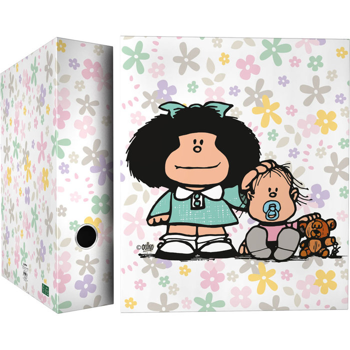 CARPETA A4 4 ANILLAS 40MM FORRADA MAFALDA 20 FLORES -