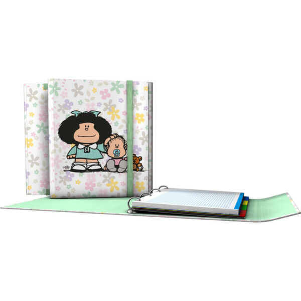 CARPEPLUS 4 ANILLAS 25MM FORRADA MAFALDA 20 FLORES -