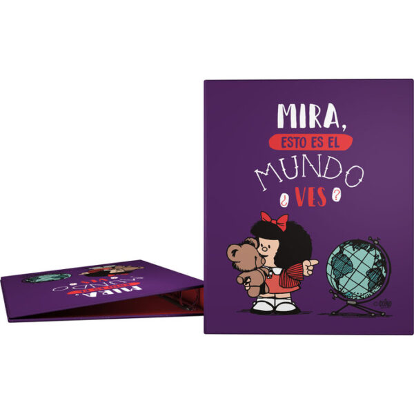 CARPETA A4 FORRADA 4 ANILLAS 25MM MAFALDA 21 MUNDO -