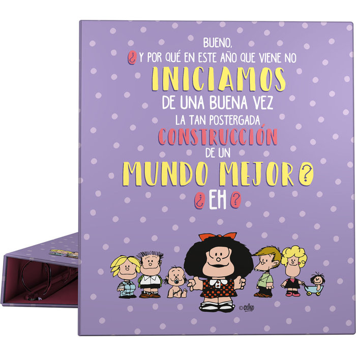 CARPETA A4 4 ANILLAS 40 MM FORRADA MAFALDA 22 ESPERANZA RAN -