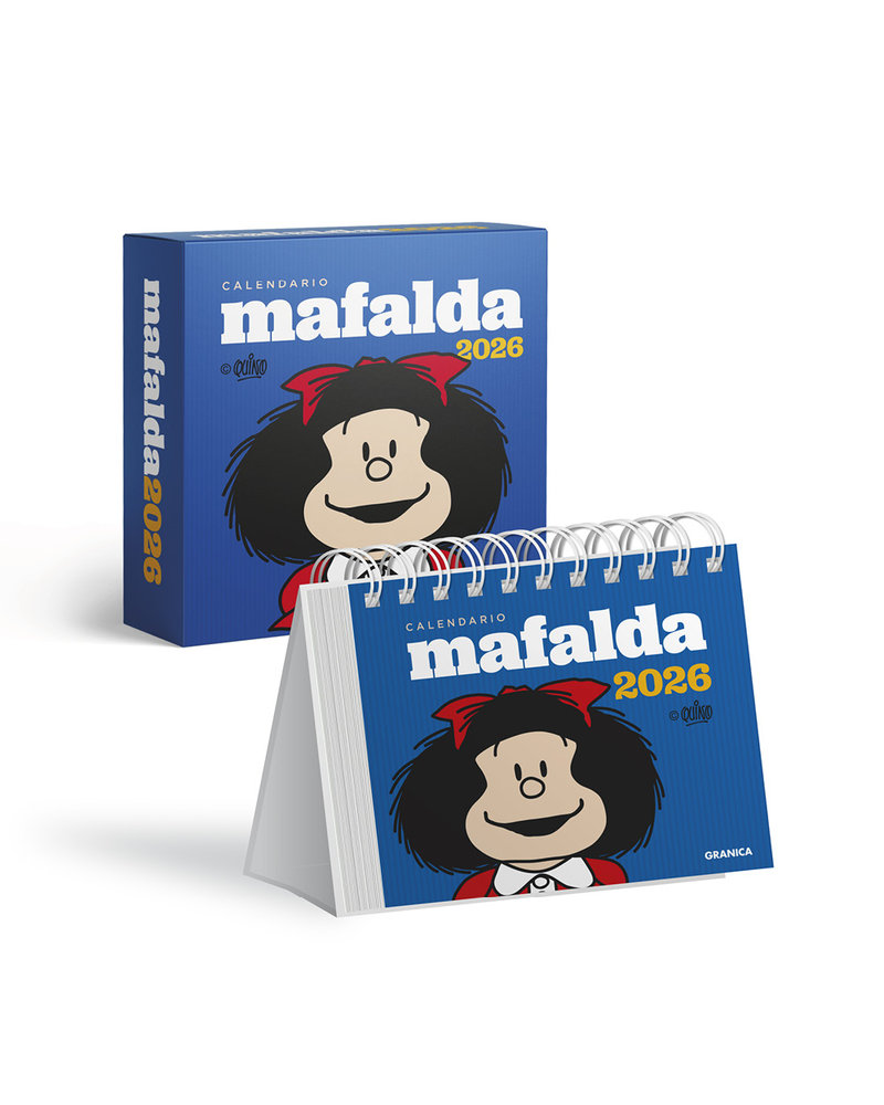 MAFALDA 2026 CALENDARIO ESCRITORIO AZUL CON CAJA - QUINO