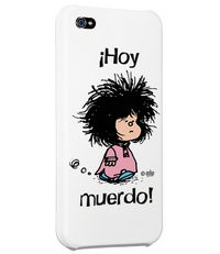 CARCASA IPHONE 5 5S MAFALDA HOY MUERDO BLANCO - QUINO