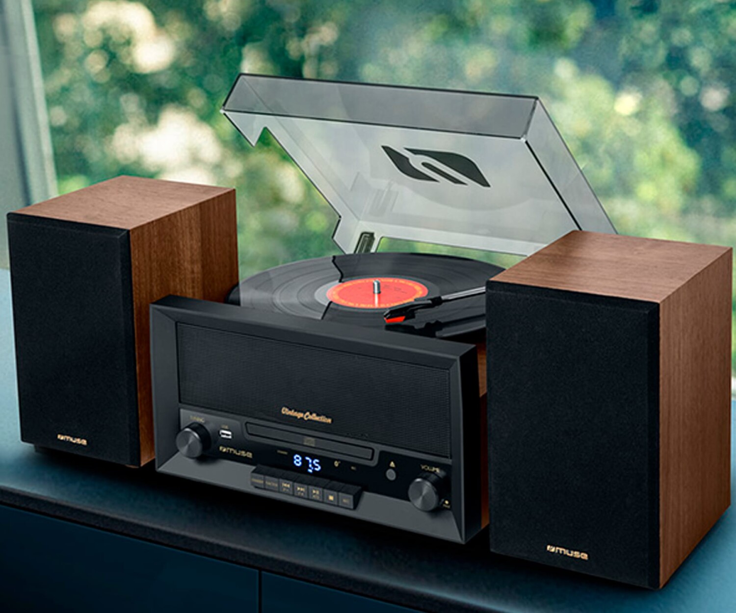 tocadiscos nuevo estilo vintage minicadena