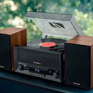 tocadiscos nuevo estilo vintage minicadena