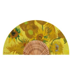 ABANICO ESTAMPADO LOS GIRASOLES VAN GOGH -