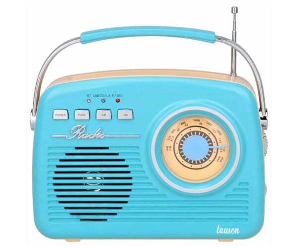 Radio Lauson style rétro vintage années 1960, vanille ou bleu ciel