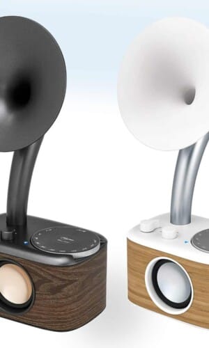 radio gramofono vintage retro negra y blanca wham vintage store retro