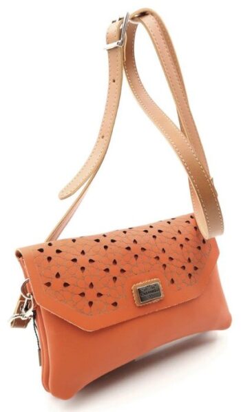 BOLSO BANDOLERA PIEL 3 DEP CREMALLEERA Y SOLAPA LASER 20X13 -