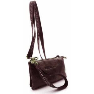 BOLSITO PIEL BANDOLERA 2 COMPARTIMENTOS VEGETAL MARRON -