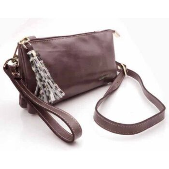 BOLSITO PIEL ATHENE BANDOLERA ASA CREMALL DOS COMP, MARRON -