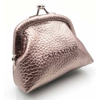 MONEDERO BOQUILLA PIEL METAL PEQUEÑO BRONCE -