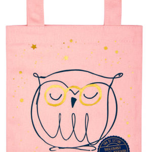 TOWELETTE BAG WITH BOOKS, READING OWL -