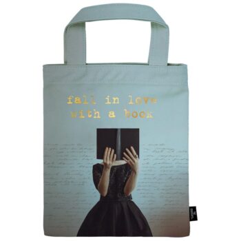 BOLSA DE TELA PARA LIBROS FALL IN LOVE WITH A BOOK -