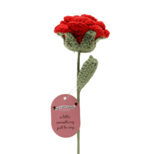 FLOR CROCHET ROSA ROJA 35CMS - WIDDOP Colección ADORNOS DECORATIVOS
