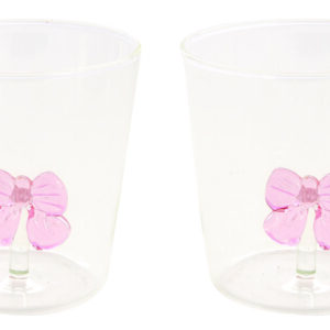 SET 2 VASOS 350 ML LAZO ROSA + CAJA REGALO - EASY LIFE Colección TWIST & MATCH