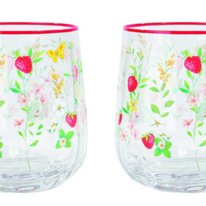 SET 2 VASOS 500 ML JARDIN DE FRESAS + CAJA REGALO - EASY LIFE Colección JARDIN DES FRAISES