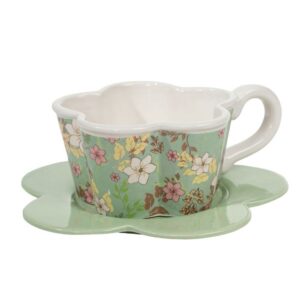 TAZA 330ML CON PLATO FLORES MAMA - DCASA Colección PARA MAMA