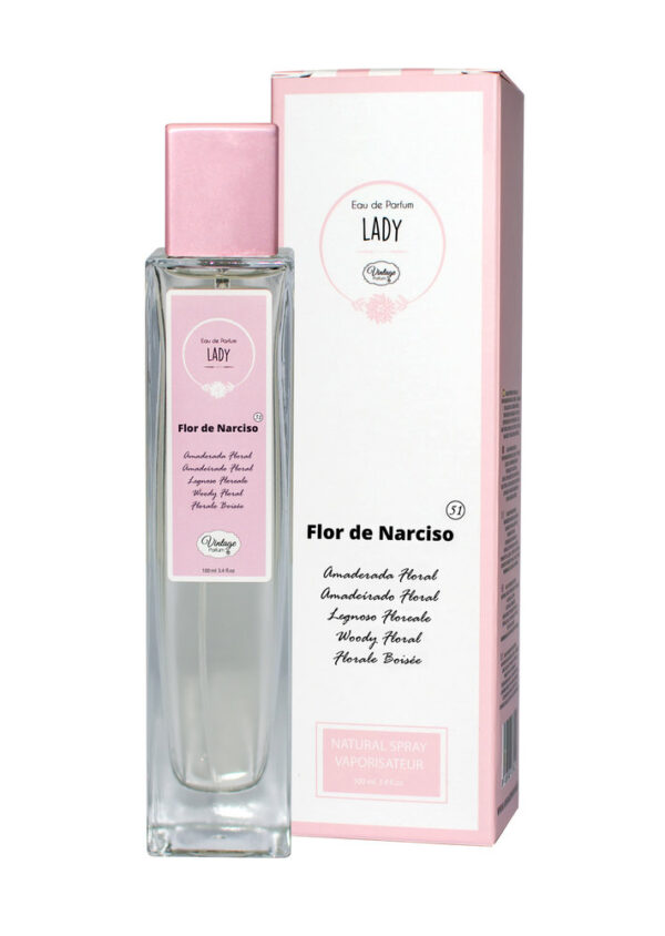 PERFUME FEMENINO 100ML VINTAGE FLOR DE NARCISO - NATUAROMATIC GEL Colección VINTAGE PARFUM