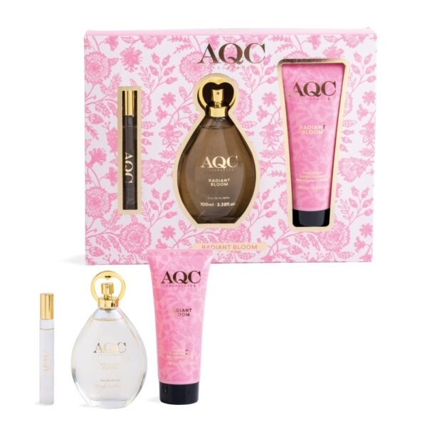 ESTUCHE FRAGANCIA RADIANT BLOOM 3 PIEZAS - AQC FRAGANCES Colección AQC FRAGRANCES