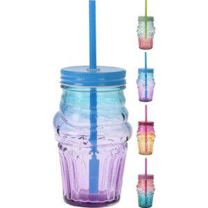 VASO CRISTAL CON PAJITA 500ML DREAMS SURTIDOS - KOOPMAN Colección VASOS