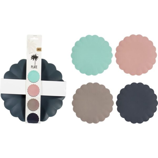 SET 4 PLATOS POLIPROPILENTO 23CM 4 COLORES SURTIDOS - KOOPMAN Colección HOUSEHOLD PLASTICS