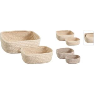 SET 2 CESTAS CUADRADAS 25X25X9CM SURTIDAS - KOOPMAN Colección DECORACION