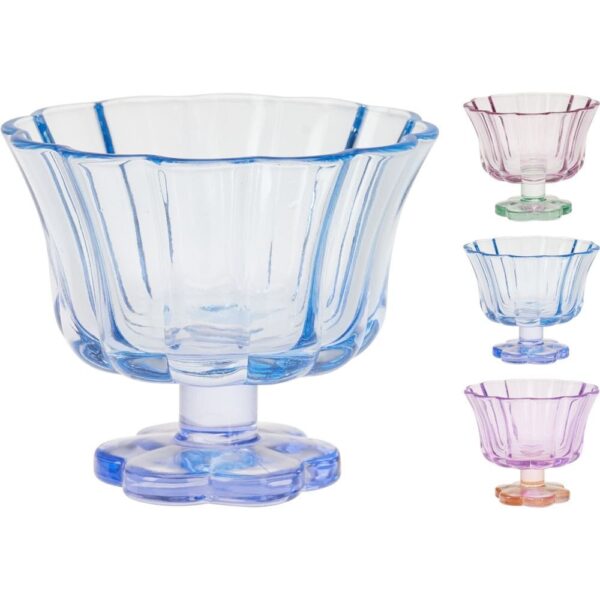 COPA FORMA DE FLOR 210ML COLORES SURTIDOS - KOOPMAN Colección HOUSEHOLD GLASS