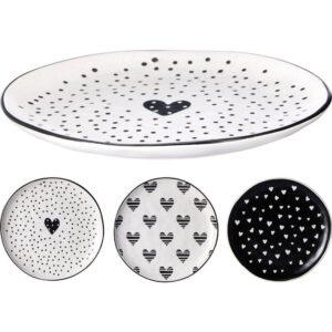 PLATO GRES 205MM BLACK & WITHE - KOOPMAN Colección SERVICIO MESA