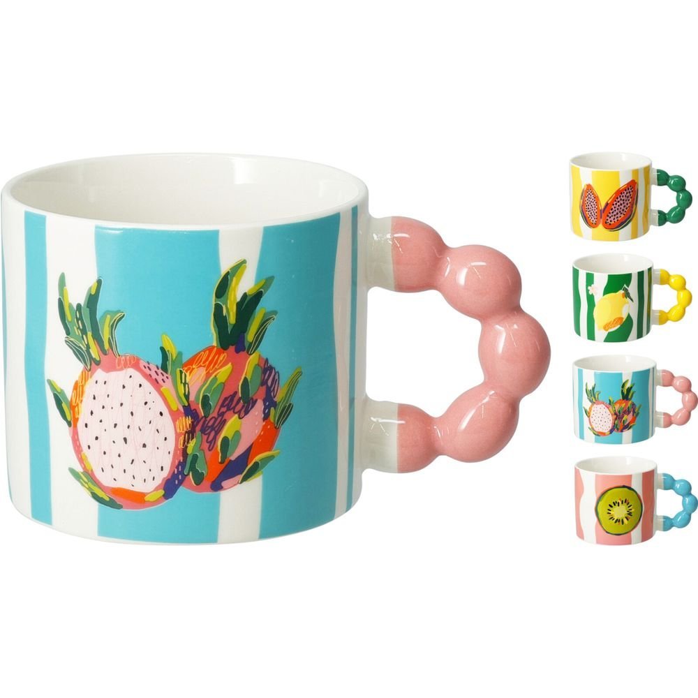 TAZA 340ML FRUITS SURTIDAS - KOOPMAN Colección HOUSEHOLD PORCELAIN