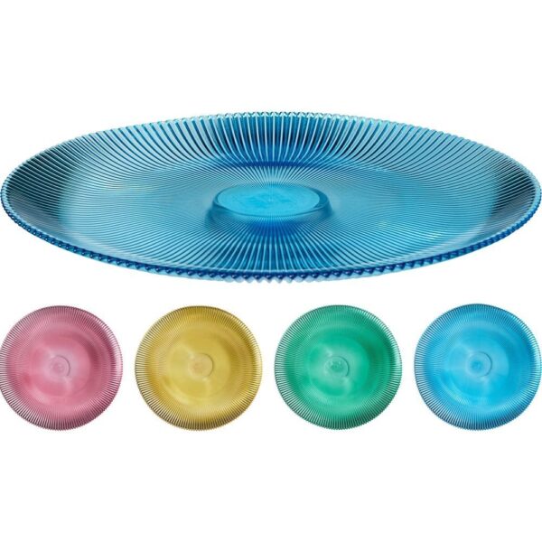 PLATO SUMMER 28CM DIAMETRO COLORES SURTIDOS - KOOPMAN Colección HOUSEHOLD GLASS