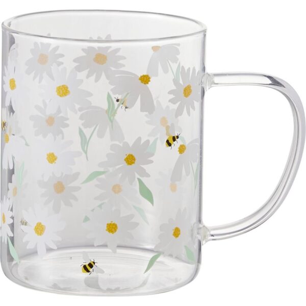 TAZA VIDRIO BOROSILICATO 420ML FLOWERS SURTIDAS - KOOPMAN Colección HOUSEHOLD GLASS