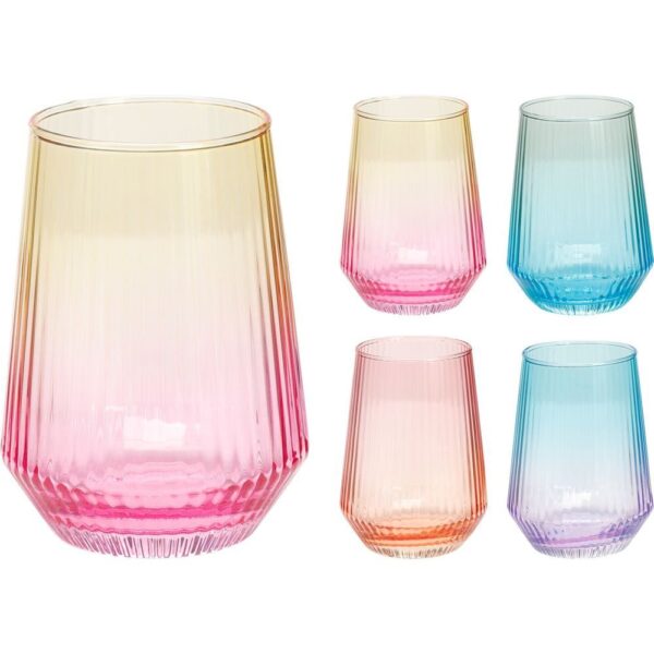 VASO 400ML NEON DEGRADADO COLORES SURTIDOS - KOOPMAN Colección HOUSEHOLD GLASS