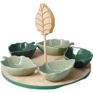 SET DE APERITIVOS CON TABLA DE BAMBU - KOOPMAN Colección SERVICIO MESA
