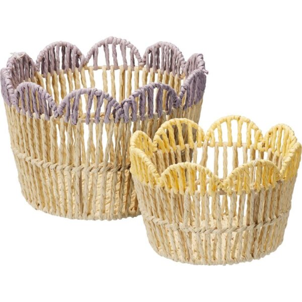 SET DE 2 CESTAS CUERDA DE PAPEL 24X24X17CM Y 20X20X14CM - KOOPMAN Colección BASKETWARE