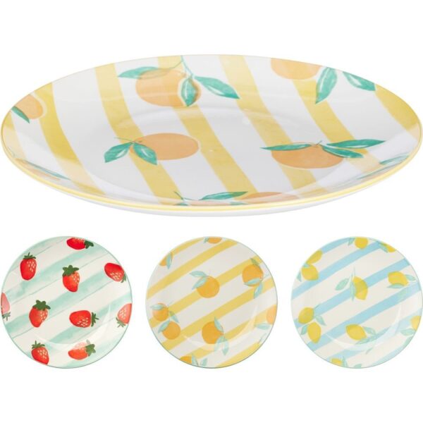 PLATO PORCELANA FRUTAS 19CM SURTIDOS - KOOPMAN Colección SERVICIO MESA