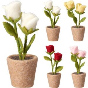 ROSAS DECORATIVAS FIELTRO EN MACETA 19CM COLORES SURTIDOS - KOOPMAN Colección FLOWERS/PLANTS