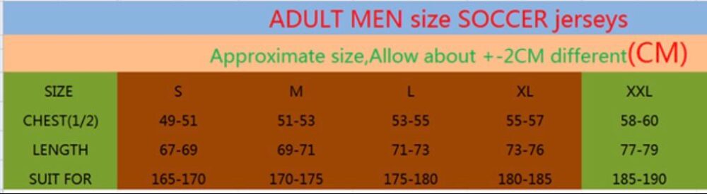 guia de tallas camisetas barsa