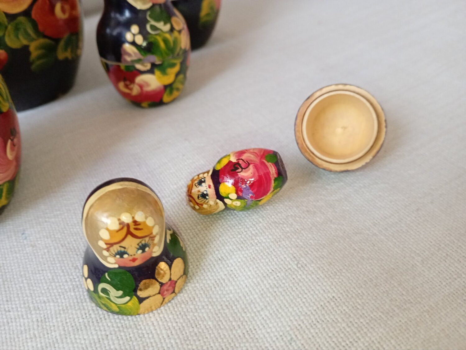 Juego de muñecas matrioska vintage originales pintadas a mano
