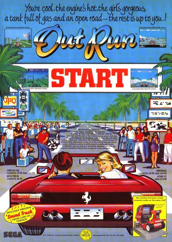 Out Run - Videojuegos clásicos  Lámina Poster Print A3 Plus